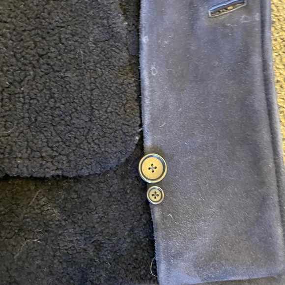 Polo Ralph Lauren Vintage Double Breasted Shearling Ranch Coat in Navy Size XL - Picture 8 of 9